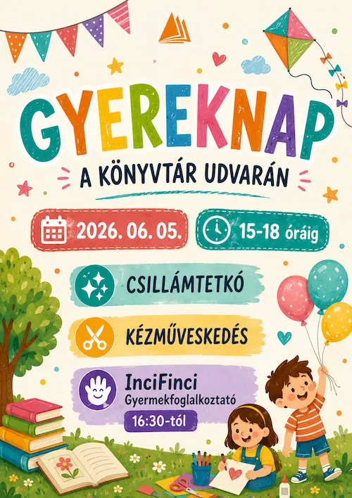 🎈🎉 GYEREKNAP A KÖNYVTÁR UDVARÁN🥳🎈
