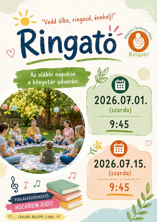 Ringató a könyvtár udvarán